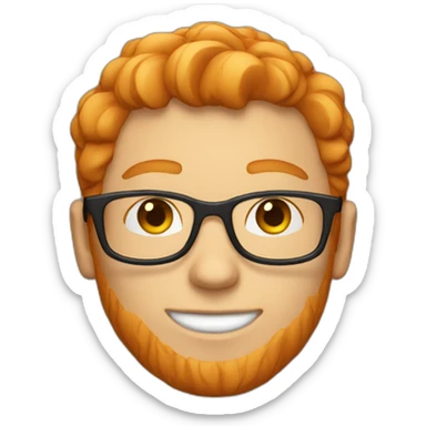 ginger guy with glasses with short hair and stubble sticker