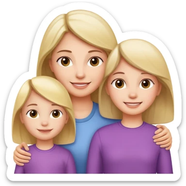 a little girl and her mother standing together, both with similar appearance sticker