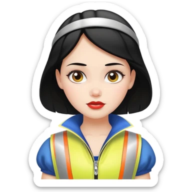Snow White princess wearing reflective vest sticker