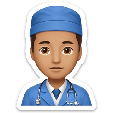 doctor con uniforme azul sticker