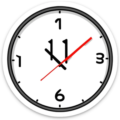 emoji with black background, '11:11' in red digital clock numbers, circular shape, no extra elements sticker
