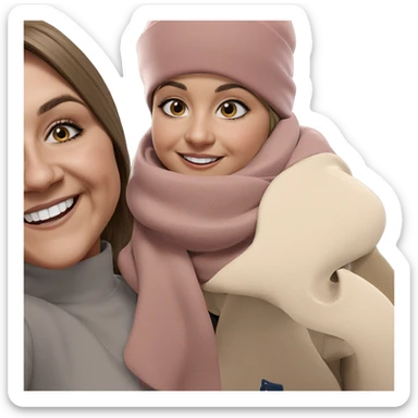 smiling girls in hats sticker
