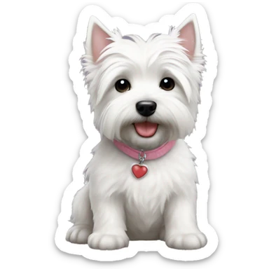 Westie love baby cute sticker