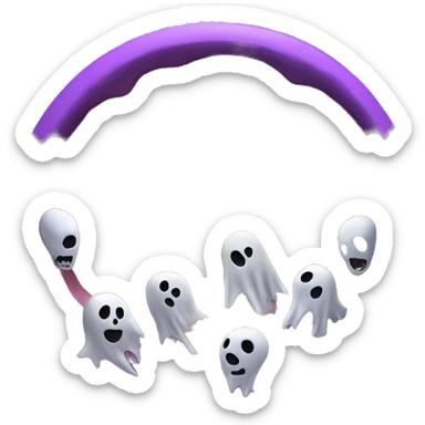 purple portal with ghosts, Skeletons leaving out of it sticker