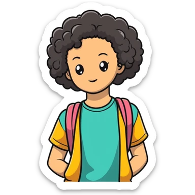 pretty black girl with curly hair sticker