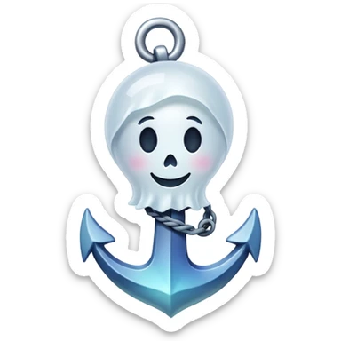 generate a ghost emoji, but in an anchor  sticker