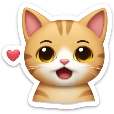 Cat crying hearts sticker