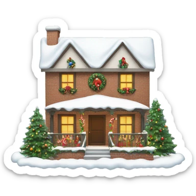 House decorated with Christmas decorations  sticker