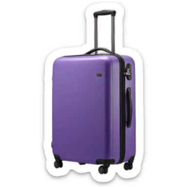 essential cabin luggage purple sticker