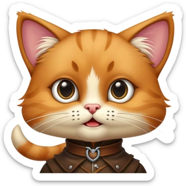 Puss in Boots with big pleading eyes, iconic face sticker