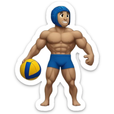 Muscular water polo player sticker