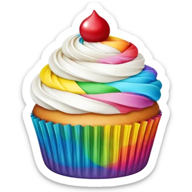 rainbow cupcake  sticker