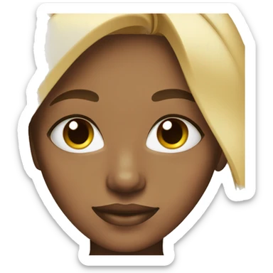 A black girl with blonde hair blue eyes and freckles sticker