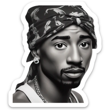 tupac bandana sticker