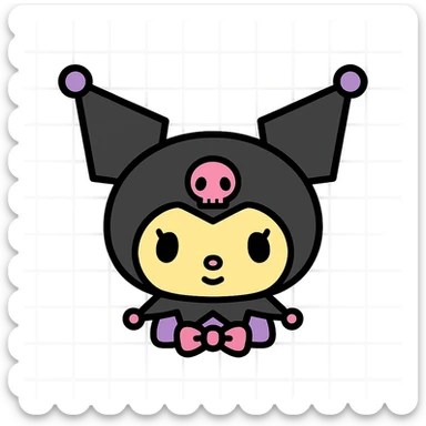 Kuromi character, outlined, cute details sticker