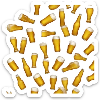 Tres jarras de cervezas brindando juntas sticker