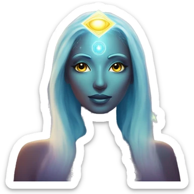 Pleiadian radiant glowing diva woman female third eye sticker