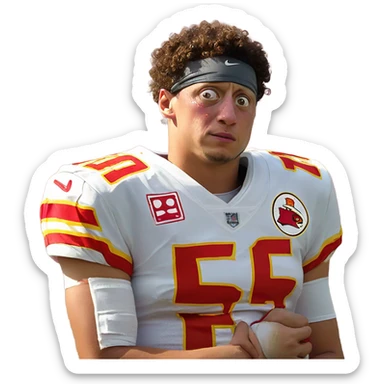 Patrick Mahomes crying to a referee  sticker
