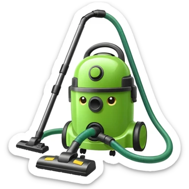 green vacuum cleaner sticker