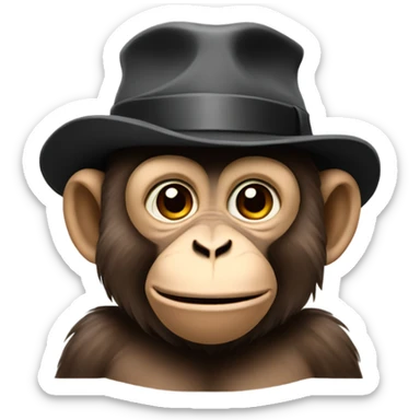 Monkey with hat on sticker