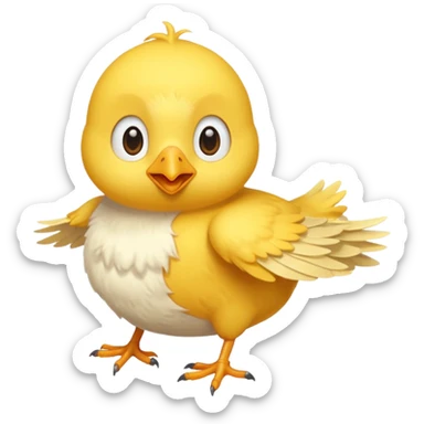 chick flying glider sticker