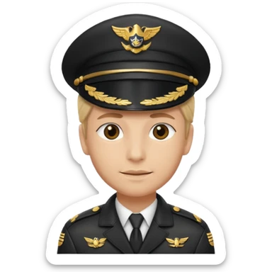 pilot captain hat only sticker