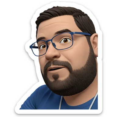 mature man in blue shirt sticker