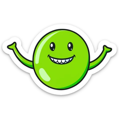 close-up of smile with bright green braces on teeth sticker