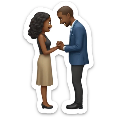 Man proposing to woman sticker
