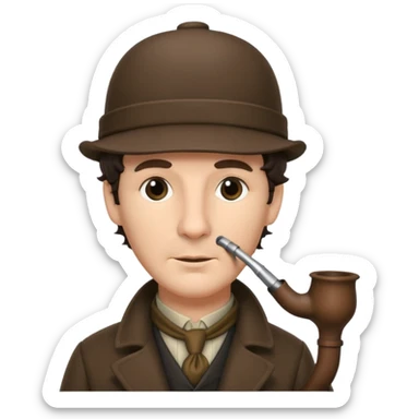 Sherlock Holmes with deerstalker hat sticker