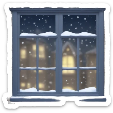Snow night window sticker