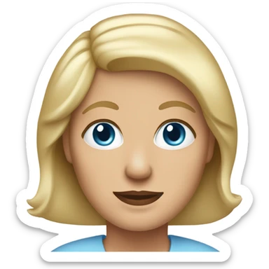 Blonde light blue eyes 55 woman sticker