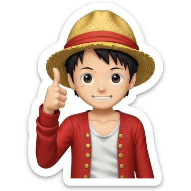 luffy giving a thumbs up in anime style sticker