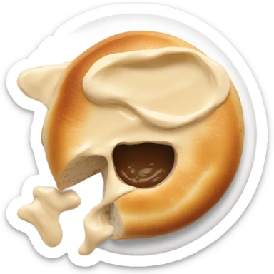 Hummus on bagel sticker