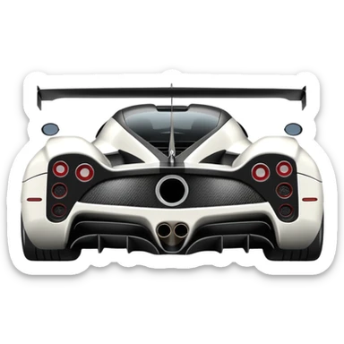 Pagani Zonda Cinque white detailed rear view car sticker