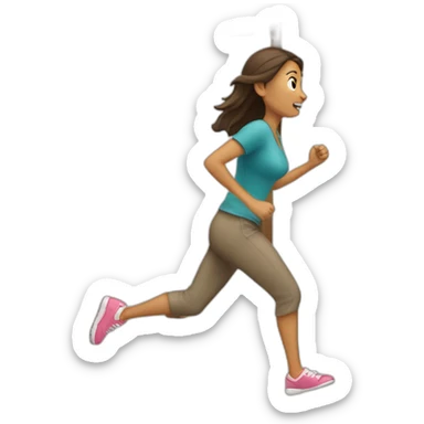 woman-running-out-a-door sticker
