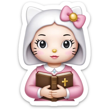 Hello Kitty Sanrio holding a holy bible  sticker