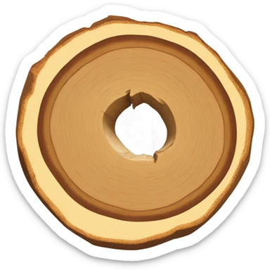 a tree cut open in profile, round, where you can see the annual rings sticker