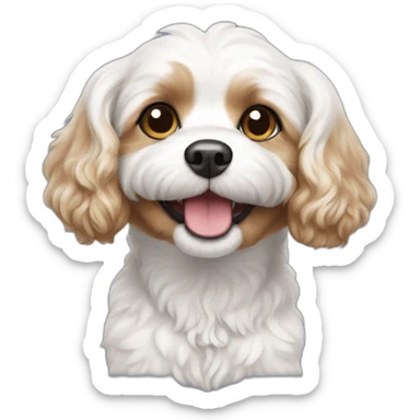 smiling cavachon sticker
