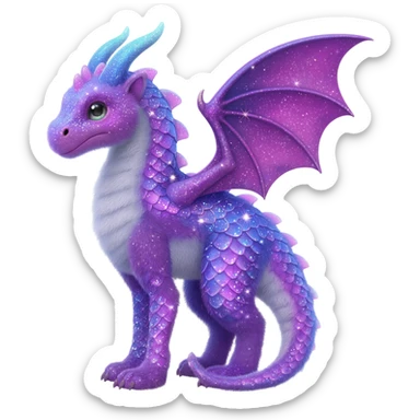 P moe meow meow cute fuzzy realistic glittery Randomly-faerie-drake-colored sparkly exotic Fakémon-creature sticker