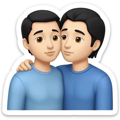 Make this into an emoji of us kissing, he has black hair sticker