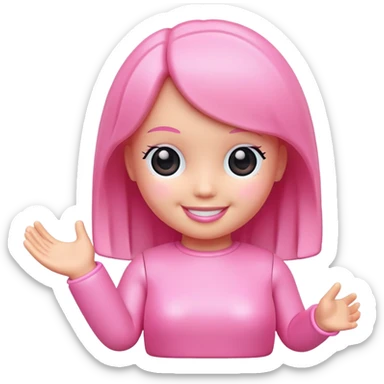Pink toy doll sticker