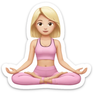Blonde girl with light pink yoga clothes sticker