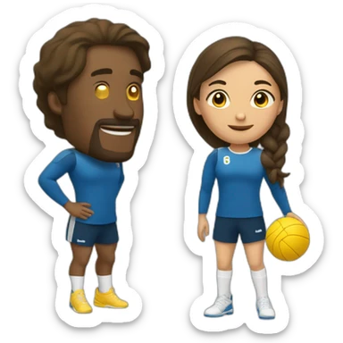 deux personne qui fait du volley  sticker