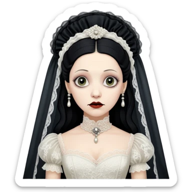 Lene Lovich like victorian creepy bride sticker