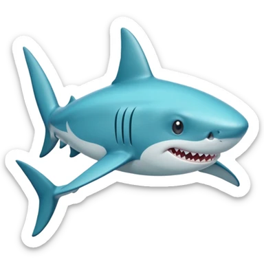 cartoon shark, teal blue color, no shoes sticker