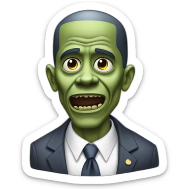 zombie barack obama sticker