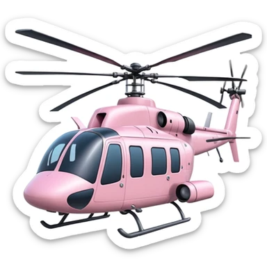 Light pink huge helicopter sticker