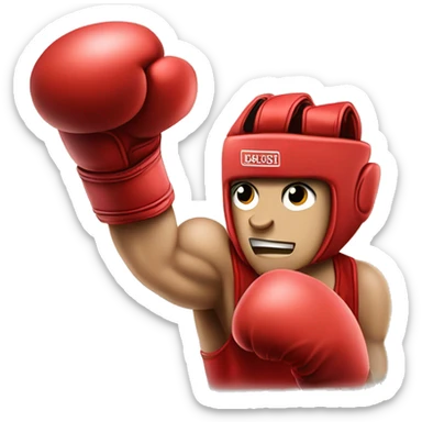 guante de boxeo rojo golpeando hacia la derecha sticker