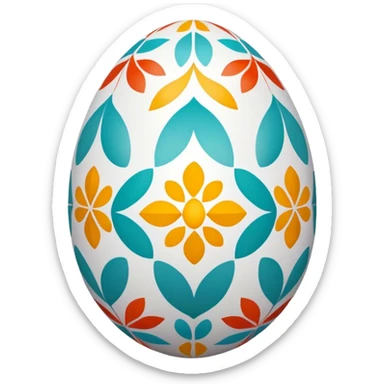 decor egg, symmetry pattern, colorful sticker